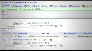 WordPress Author Admin Security Patch Using phpMyAdmin