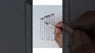 Illusion square bar drawing art//#shorts//#trick//