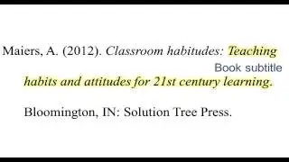 Citing Books Using APA