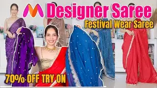 Myntrta Saree Haul &hearts;️ | Bollywood Inspired Saree for Festival 😱 | Veronica Lifestyle |