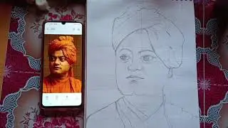 How to easy outline drawing for Vivekananda ji 🙏🏻 part 1#art #drawing 