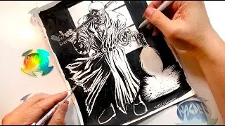 How to Draw SIN CITY MARV Comic Book Artist shows how he draws Frank Miller character process