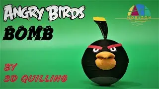 Bomb from Angry Bird by 3D Quilling || Paper Art