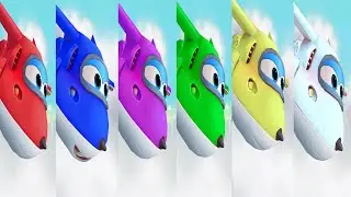 Super Wings Jett Run.Jett Red vs Jett Blue vs Jett Pink vs Jett Green vs Jett YellowvsJett White#517