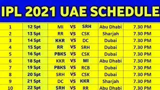 IPL 2021 - BCCI Announced New IPL Schedule for The Remaining IPL Matches | IPL in UAE