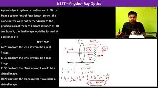 A point object is placed at a distance of  60   cm  from a convex lens of focal length  30 cm . If a