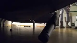Vacuuming the living room after playing