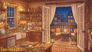 vintage oldies from another room on a rainy night | crackling fireplace & blizzard
