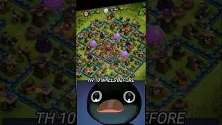 TH 10 WALLS BEFORE💀 #COC #clashofclans #sumit007 #shorts #short #shortsfeed