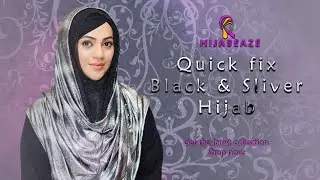 Quick Fix Black & Sliver Hijab | Hijabeaze by Urooj