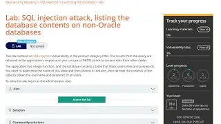 Web Security Academy | SQLi | 9 - Listing Database Contents Non-Oracle