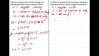 MH board 2021 question bank solution  Rotational Dynamics   3 marks 1 question