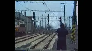 Dampflok 03 001 mit Dampflok 01 137 beim Bahnhoffest 1990 in Eger (Cheb)