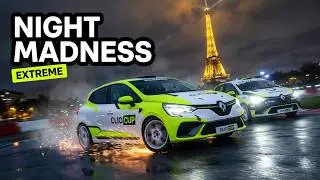 Night Racing Madness: Renault Clio Cup Battles Beneath the Eiffel Tower!
