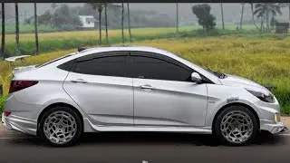 HYUNDAI Verna sx 2017 fully modified  big alloy wheel silver color 