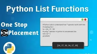 In-built list methods in Python | Python Tutorial | One Stop Placement.