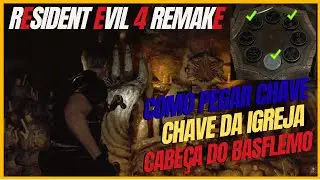 RESIDENT EVIL 4 REMAKE - COMO PEGAR CHAVE DA IGREJA - PUZZLE CABE&Ccedil;A DO BASFLEMO