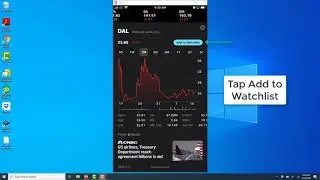 Add a stock to watchlist on your iPhone