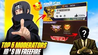 TOP 5 FREE FIRE MODERATOR I'D 💎 | MODERATOR I'D COLLECTION 😱  - GARENA FREE FIRE