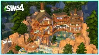 Tree House Over Waterfall [No CC] - Sims 4 Speed Build | Kate Emerald