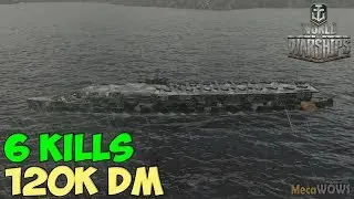World of WarShips | Furious | 6 KILLS | 120K Damage - Replay Gameplay 4K 60 fps