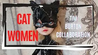 Tim burton Collab, Cat women. Doll customizing process step by step learning