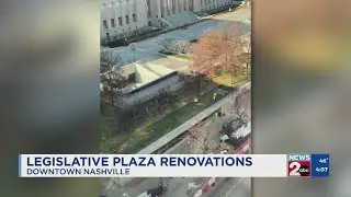 Renovations underway at Legislative Plaza in Nashville.
