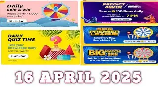 Amazon Quiz Answers Today | 16 April 2025