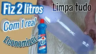 Fiz 2 litros de MULTIUSO VEJA caseiro gastando 1 real - ECONOMIA INCR&Iacute;VEL!!