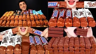 ASMR CHOCOLATE ICE CREAM 🍫TICO ICE CREAM, SNICKERS, TWIX BAR MUKBANG COMPILATION 🍦