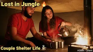 Cozy Survival:Couple Builds Shelter🔥☕ #UndergroundShelter #SurvivalBuild #SilentASMR #hearttouching 