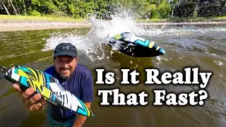 Reviewed:  DEERC Brushless Remote Control Boat, 30+ mph Racing RC Boat