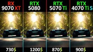 RX 9070 XT vs RTX 5080 vs RTX 5070 Ti vs RTX 4070 Ti SUPER TEST IN 10 GAMES  | R7-7800X3D