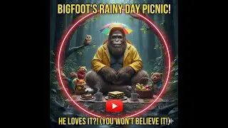 🌿 Bigfoot's Rainy Picnic #funny #bigfoot #viralvideos #wildlife #viralshorts #youtubeshorts #fyp