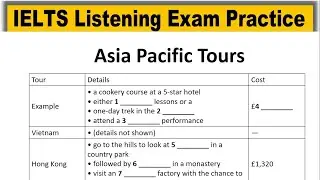 Asia Pacific Tours listening practice test 2026 with answers | IELTS Real Exam Listening