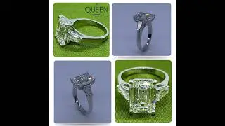 Timeless Vintage Emerald Cut Diamond Ring in Dubai | Queen Diamonds