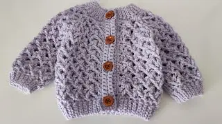 Crochet #111 How to crochet textured Aran baby sweater