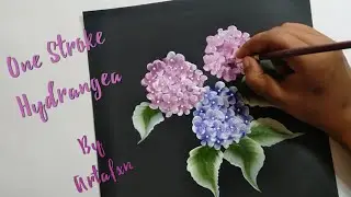 One stroke Hydrangea| How to make easy and quick flowers with one stroke painting |