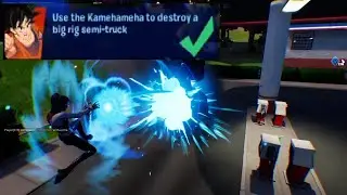 Use the Kamehameha to destroy a big rig semi truck Fortnite