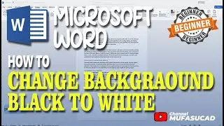 How To Change Microsoft Word Background From Black To White