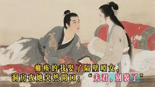 癱瘓書生娶了鄰居沒人要的啞女，洞房當晚，啞女突然開口說：“夫君，你別裝了！”民間故事、反轉、情感故事、深夜故事、故事頻道#民間故事 #反轉 #情感故事 #故事頻道 #深夜故事