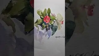 Simple Flower Painting #shortfeed #youtubeshorts #short #watercolorpainting #viral youtubeshort