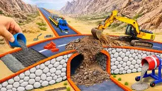 Vehicle Collision &ndash; DIY Mini Tractor Builds a Two-Level Concrete Bridge with Stone Underpass