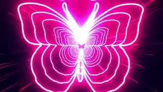 Beautiful Butterfly Neon Lights Tunnel Fast Particles 4K TikTok Trend Background