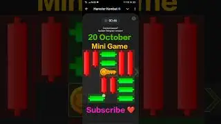 Hamster kombot 20 October mini Game (puzzle solved) Today mini Game|| #hamsterkombat #minigamelevel