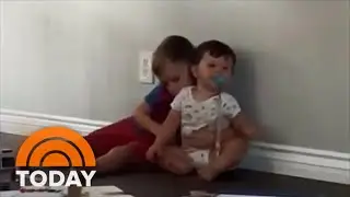 Watch Baby Brother Adorably Join Sibling In Time-Out Space