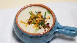 Creamy Potato Soup made from Leftover Mashed Potatoes