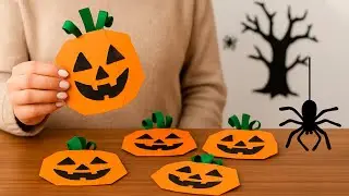 🎃 HALLOWEEN PAPER PUMPKIN 🎃 Halloween Crafts | PAPER CRAFT PUMPKIN HALLOWEEN