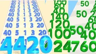 Lets Play 9 minutes  New Record Satisfying Math Games - Numbers Run Vs Number Stack