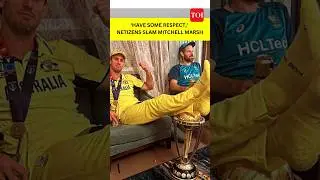 Australian cricketer Mitchell Marsh resting feet on World Cup Trophy, Netizens slam